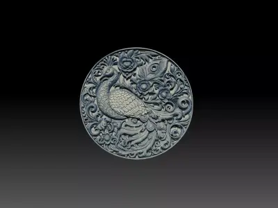Peacock 3D STL model for cnc curving and 3D printing 3D print model