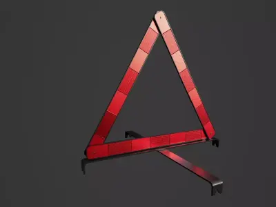 Warning Triangle Low-poly 3D model