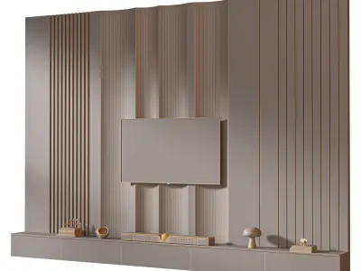 TV wall set 30 3D model