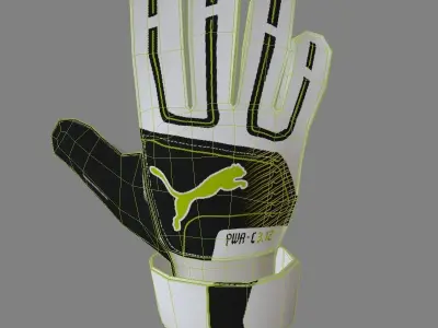 Football goalkeeper gloves  Low-poly 3D model