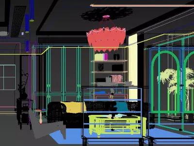 Living room 3D model 55