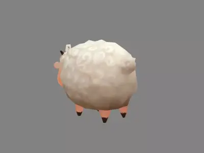 Cartoon Sheep Low-poly 3D model 3