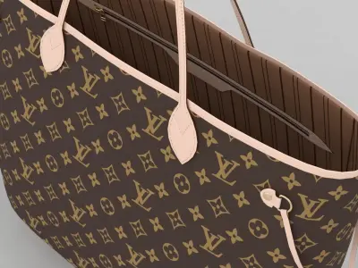 Louis Vuitton Neverfull GM Monogram Beige Low-poly 3D model