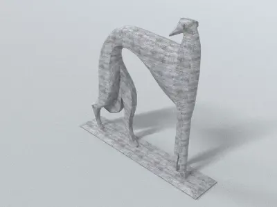 laos Greyhound Statue Low-poly 3D model