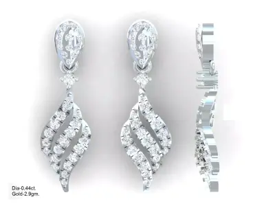 3D Printable Luxury Diamond Earrings 3D print model