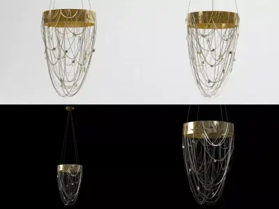 Golden Safari Chandelier 3D model