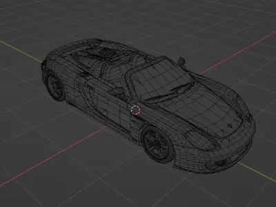 Porsche Low-poly 3D model