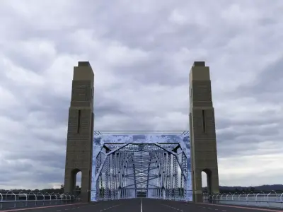 Steel Through Arch Bridge 3D model