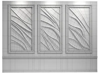 Decorativ panel wave 13 3D model