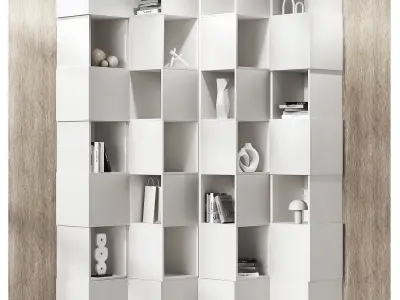 Bookcase office rack shelving 3D model