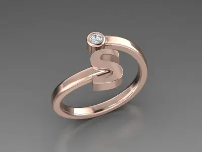Jewelry Alphabet Ring S 3D print model purchase