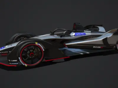 Gen 2 Formula E Nissan Car Low-poly 3D model