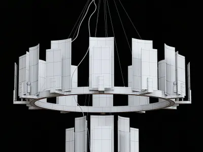 CARRARA MARBLE ROUND 2-TIER CHANDELIER 3D model