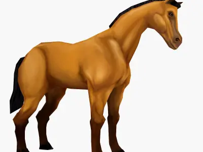 Horse stylized  Low-poly 3D model