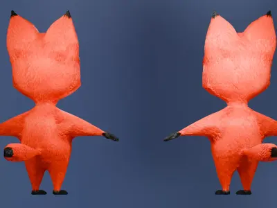 cartoon fox 3D model