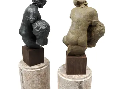 Rodin Wissant sculpture 3D model