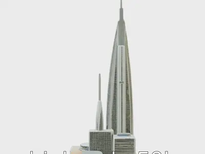 Futuristic Skyscraper Architectural Model Low-poly 3D model