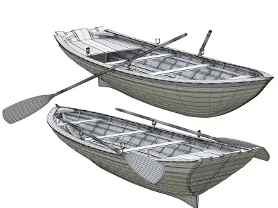 Wooden Boat 3D model