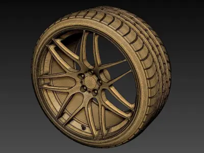 wheels 3d V-ray Low-poly 3D model