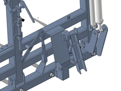 Professional CAD Model of a Hydraulic Bale Fork 3D model