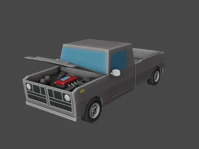 Low Poly Offroad truck Low-poly 3D model