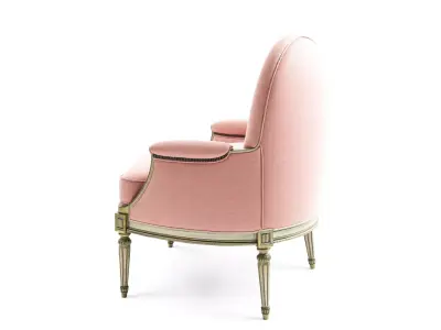 Elegant Pink Armchair model pack Low-poly 3D model