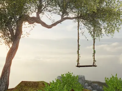 Tree Swing Blender Scene Free 3D model