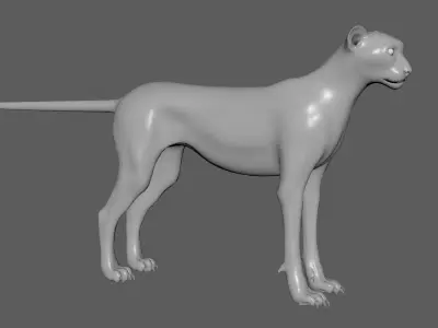 Cheetah - only body with textures and shading 3D model