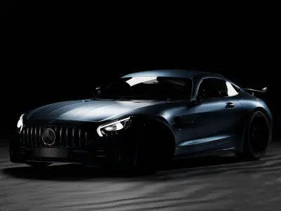Mercedes-Benz AMG GT-R - Game-ready PBR Model - Rigged - Texture Free 3D model