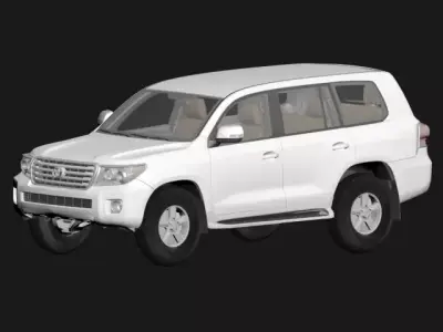Toyota Land Cruiser J200 and interior 2014  3D model