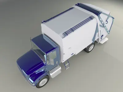 Garbage Truck 3D model Low-poly 3D model