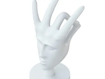 Decorative figurine face from hand 3D model