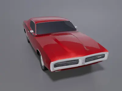 Dodge Charger 1971 Low-poly 3D model