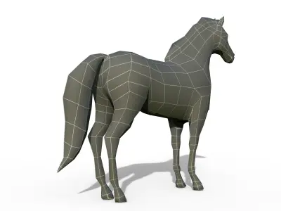 Horse game ready  Low-poly 3D model