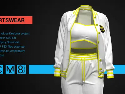 Sportwear  Marvelous Designer CLO project 3D model