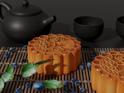 Puins Set Mooncake 1 3D model