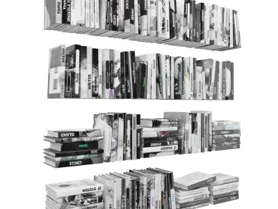 Books 150 pieces 2-1-5 Low-poly 3D model