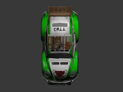 cartoon car vehicle 3d game ready model Low-poly 3D model-004 Low-poly 3D model