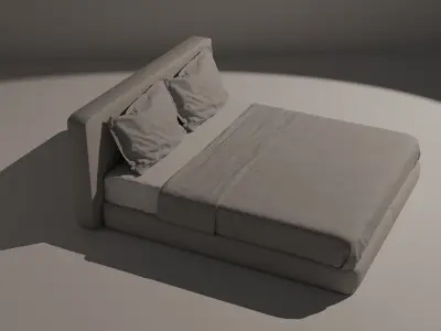 Detailed Minimalist Bed 3D model