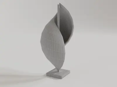 Interior decoration shell art sculpture Low-poly 3D model