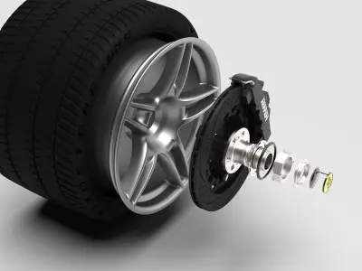Ferrari Enzo rim wheel Tyre rear 13 x 19 BBS design 3D model