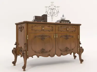 Classic European style Sideboard and Decoration 2 3D model