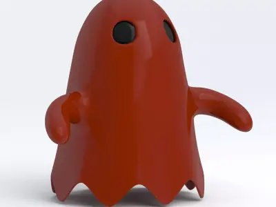 Little Cartoon Ghost Red 3D model