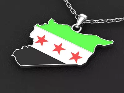 Syria flag pendant 3D print model
