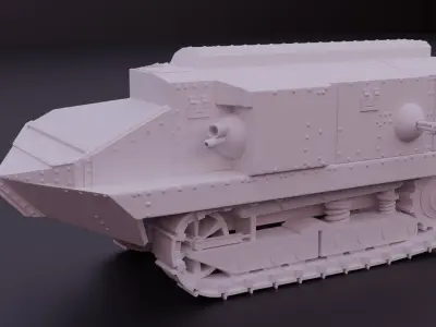 Schneider CA1 WW1 tank 3D print model