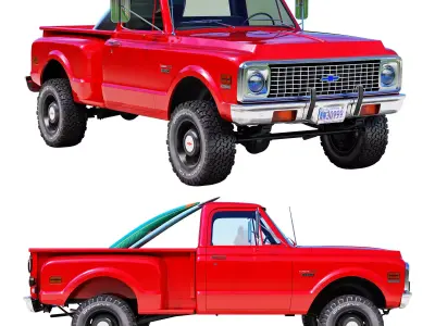 Chevrolet C10 1972 short bed 3D model