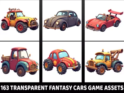 163 Transparent Fantasy Car Game Asset Texture