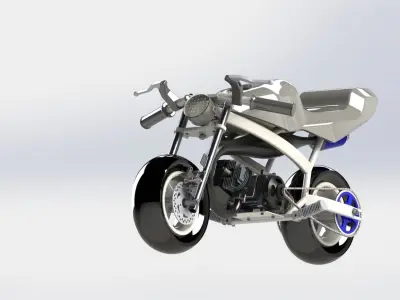 Motor bike full build 50cc 3D model