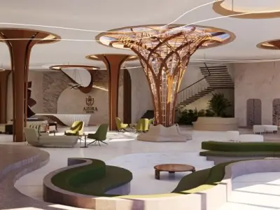 Modern hotel reception - interior designed 3D model