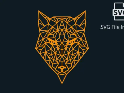 Wolf Stylized Wireframe Pendant Amulet Necklace 3D print model